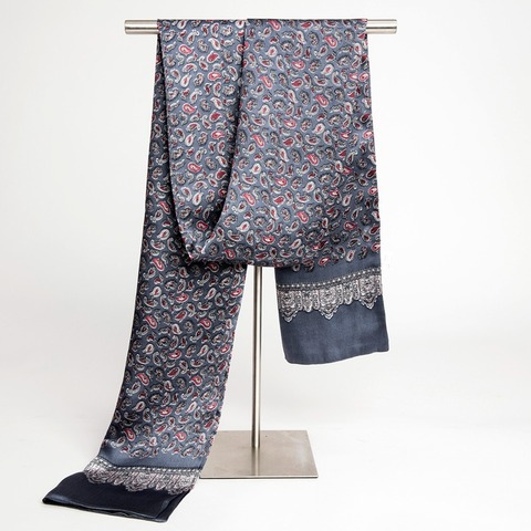 DANKEYISI Double couche hommes foulard en soie affaires Pure soie mâle longues écharpes cou plus chaud écharpe en soie Bufandas Bandana foulard ► Photo 1/6