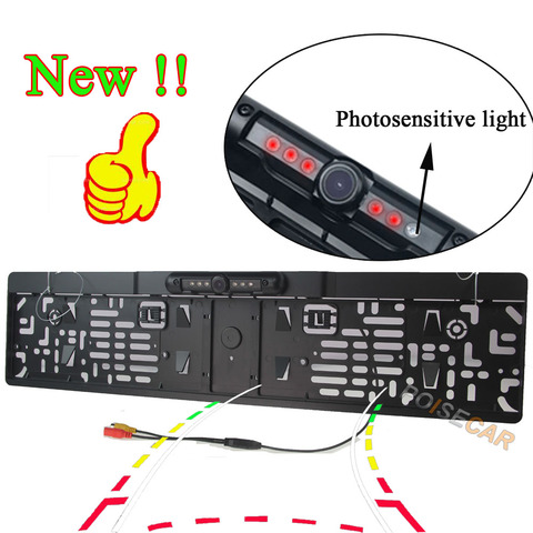 POISECAR – pistes de parcours dynamiques CCD, vision nocturne, cadre de plaque d'immatriculation de voiture, caméra de recul pour stationnement de voiture ► Photo 1/5