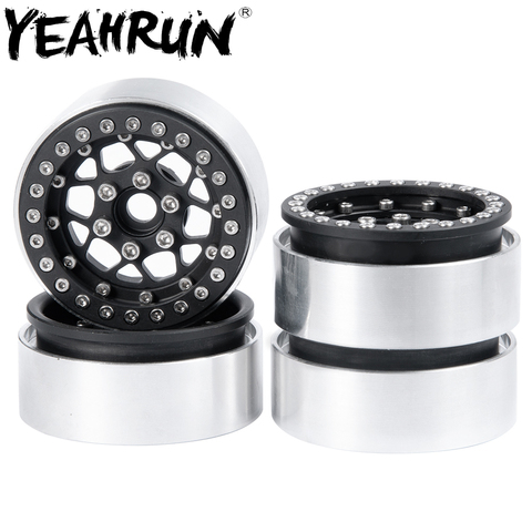 YEAHRUN 1/4 pièces en aluminium Beadlock 1.9 pouces jante de roue pour 1:10 SCX10 D90 Wraith TRX4 CC01 chenille ► Photo 1/6