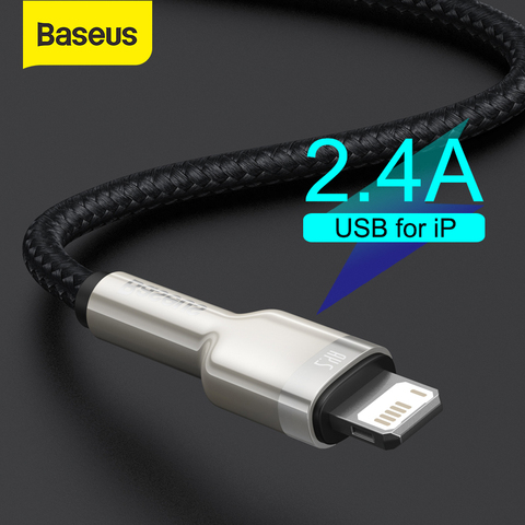 Baseus Câble USB pour iPhone 11 12 Pro Max Xs Xr X 2.4A Câble De Recharge Rapide pour Câble iPhone 7 SE 8 Plus Chargeur pour iPad air ► Photo 1/6