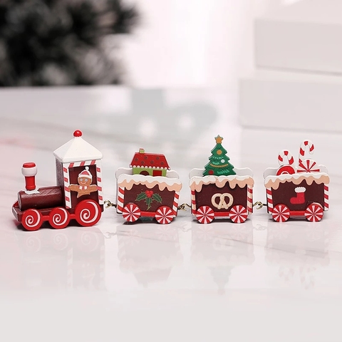 FENGRISE-décorations de noël avec Train en bois, pour la maison, ornement de noël, cadeaux de noël, nouvel an 2022, 2022 ► Photo 1/6