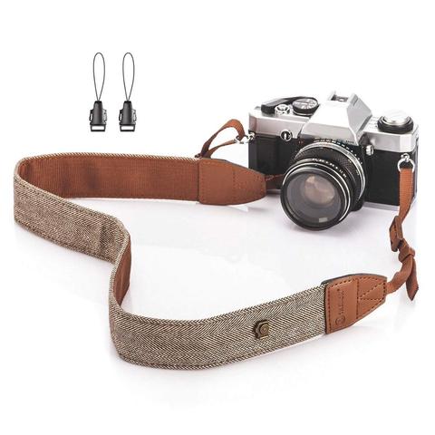 Foleto universel réglable appareil photo bandoulière ceinture en cuir de coton ceinture pour Nikon Canon DSLR appareils photo sangle accessoires partie ► Photo 1/6