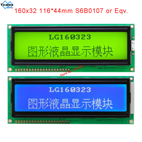 16032 160x32 panneau de module d'affichage lcd vert 116x44mm graphique S6B0107 20PIN LG160323 au lieu de NT-G160324A ► Photo 1/6