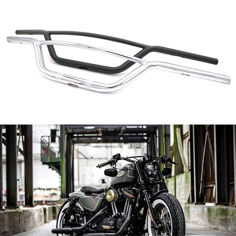 Moto 22mm 25mm volant guidon rétro moto poignées pour XL883 XL1200 X 48 Dyna Softail Chopper café Racer ► Photo 1/6