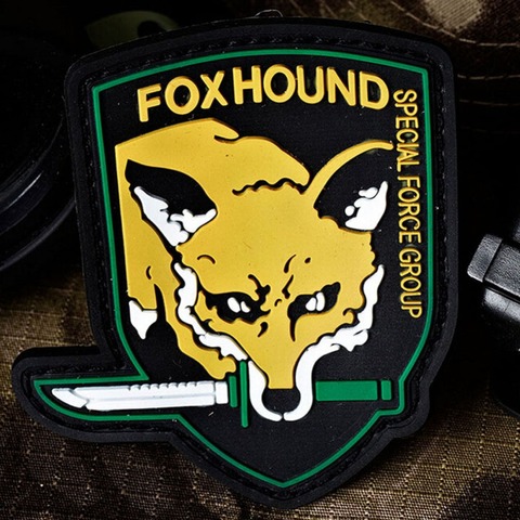 Foxhund – patch de chasse renard, Badge militaire en PVC pour sac à dos et veste, équipement métallique en caoutchouc 3D du groupe des forces spéciales Pvc ► Photo 1/2