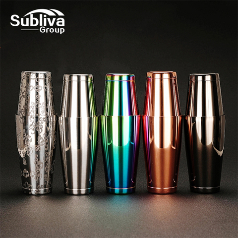 Cocktail en acier inoxydable Shaker Étain sur L'étain 28 & 18 oz Professionnel Barman Cocktail Shaker ► Photo 1/6