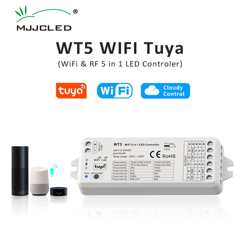 Tuya LED de contrôle 5 en 1 gradateur CCT RGB RGBW RGBWW RGBCCT bande vie intelligente Wifi 2.4G RF télécommande sans fil 12V 24V WT5 ► Photo 1/6