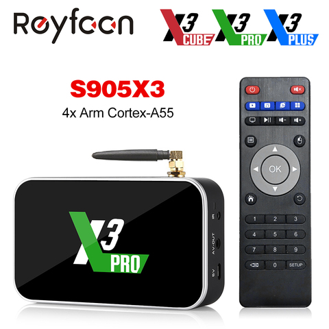 X3 Pro TV BOX Android 9.0 TV Box Amlogic S905X3 4GB DDR4 décodeur 2.4G 5G double WiFi 1000M BT 4K HD lecteur multimédia X3 Cube Plus ► Photo 1/6