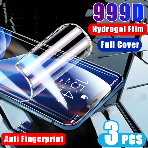 Film Hydrogel 3 pièces à couverture complète sur l'écran protecteur pour iPhone 7 8 6 6s Plus protecteur d'écran sur iPhone X XR XS MAX 11 12 Pro ► Photo 1/6