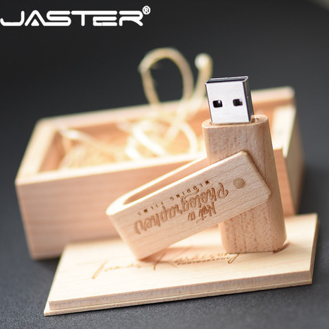 JASTER – clé USB 2.0 avec boîte et clapet rotatif en bois, livraison gratuite, logo personnalisé gratuit, 4/8/16/32/64/128 go ► Photo 1/6