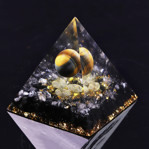 Orgone convertisseur d'énergie Orgonite, pyramide obsidienne, apaise l'âme, les bijoux qui changent le champ magnétique de la vie en résine ► Photo 1/6