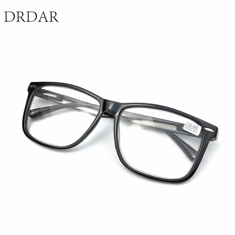 Lunettes de lecture unisexes pour femmes et hommes, 6810, grand carré, grand cadre, mode hypermétropie noire + 1.25 + 225 + 3.75, 2022 ► Photo 1/6