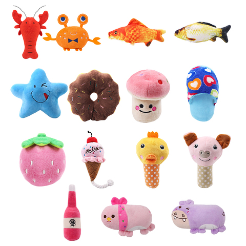 Jouets en peluche pour chien couineur, 1 pièce, résistant aux morsures, propre, à mâcher, chiot, entraînement, banane, carottes et légumes, fournitures pour animaux de compagnie ► Photo 1/6