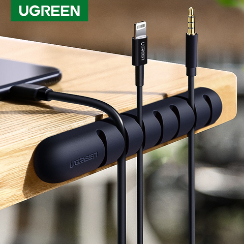 Ugreen câble organisateur Silicone USB câble enrouleur Flexible câble gestion Clips pour souris casque écouteur câble support ► Photo 1/6