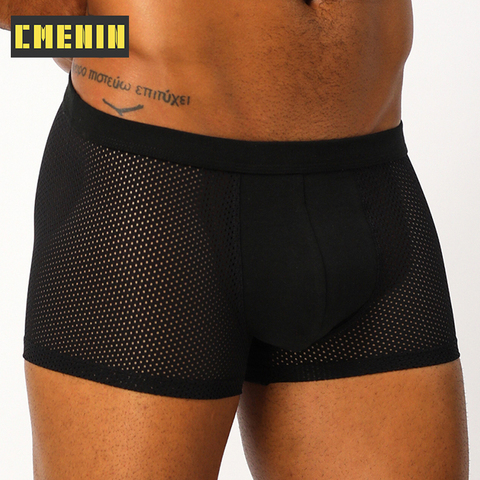 CMENIN Sexy hommes sous-vêtements boxeurs hommes boxeurs sous-vêtements Cueca mâle culotte maille respirant doux caleçons Boxershorts CM002 ► Photo 1/6