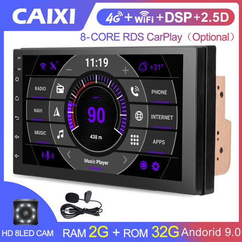 Lecteur multimédia avec carte GPS, stéréo, 2 Din, Android 9.0, pour voiture Nissan, Volkswagen, TOYOTA, Honda, KIA, Hyundai, mazda ► Photo 1/6