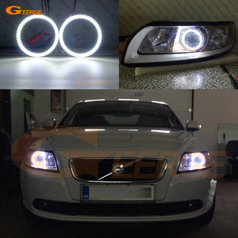 Pour Volvo S40 V50 2008 2009 2010 2011 phare Excellente DRL Ultra éclairage lumineux smd led Ange Yeux Halo Anneau kit ► Photo 1/6