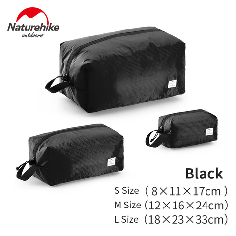 Natureike-sac de rangement de voyage 3 pièces, pochette pliable multifonction, sac de tri de bagages, noir gris B ► Photo 1/6
