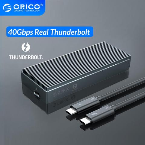 ORICO Thunderbolt 3 40Gbps NVME M.2 boîtier SSD 2 to USB C en aluminium avec 40Gbps Thunderbolt 3 C à C câble pour ordinateur portable ► Photo 1/1