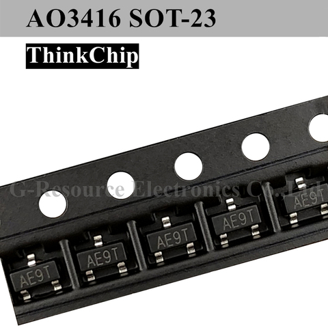 Nouveau et original transistor MOSFET AO3416 AE9T SOT-23 3416 n-channel 20V 6.5A (Ta) 1.4W (Ta) SMD, 50 pièces ► Photo 1/5