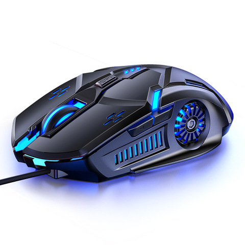 Souris de jeu filaire avec lumière respiratoire rvb 6D 4 vitesses 3200DPI USB souris d'ordinateur filaire pour souris silencieuse de bureau à domicile Gamer ► Photo 1/6