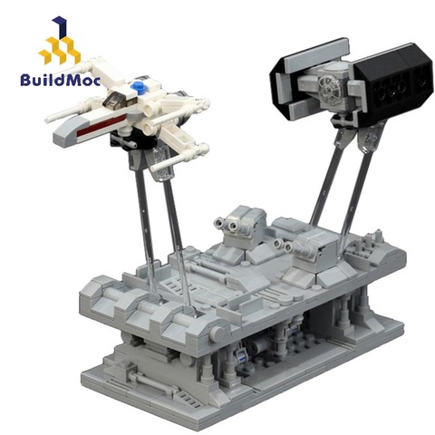 Film Star MOC – vaisseau spatial à manivelle, chasseur x-wing, cravate, trench Run poursuite, blocs de construction, jouets pour enfants, cadeau ► Photo 1/6