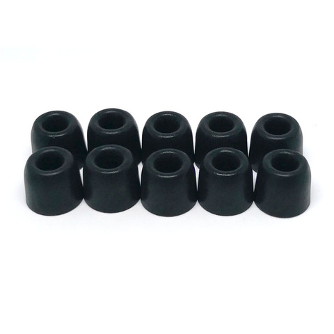 10 pièces/5 paires. ANJIRUI T500 noir L 13.5mm 4.9mm calibre coussinets d'oreille/capuchon en mousse à mémoire de forme écouteurs pour dans l'oreille écouteurs conseils éponge ► Photo 1/1