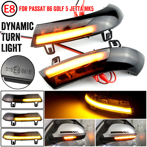 L'eau Blink Dynamique Fluide Côté Miroir CLIGNOTANT LED Pour VW Passat B5.5 B6 R36 R32 Jetta MK5 Golf 5 GTI Sharan superbe ► Photo 1/6