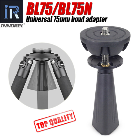 Bol universel en alliage d'aluminium BL75/BL75N 75mm, adaptateur demi-boule plat à trépied, bol pour trépied tête fluide DSLR appareil photo fait CNC ► Photo 1/5