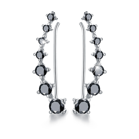 Nouveau 925 bijoux en argent Sterling fiançailles boucles d'oreilles goutte pour les femmes noir spinelle femelle boucle d'oreille cadeau I294 ► Photo 1/6