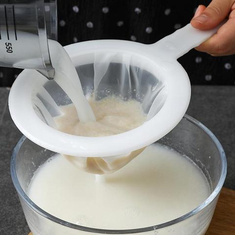 100/200/400 maille cuisine Ultra-fine maille crépine cuisine Nylon maille filtre cuillère pour adapté au lait de soja café lait yaourt ► Photo 1/6