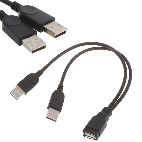 USB 2.0 femelle à usb 2 câble mâle usb double séparateur câble d'alimentation rallonge ► Photo 1/6