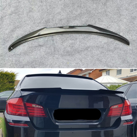 Utiliser pour BMW série 5 F10 Spoiler 2010-2017 ans réel brillant en Fiber de carbone aile arrière M4 Style Sport accessoires Kit de carrosserie ► Photo 1/5