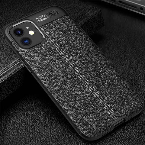 Pour iPhone 12 étui pour iPhone 12 Pro Capas antichoc pare-chocs TPU cuir pour Fundas iPhone 7 8 Plus SE2 12 Pro Max Mini couverture ► Photo 1/6