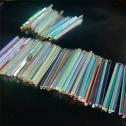 Prisme Long en verre optique, 30 pièces, 7.2cm de Long, artisanat coloré, décoratif, prisme à bande arc-en-ciel ► Photo 1/6