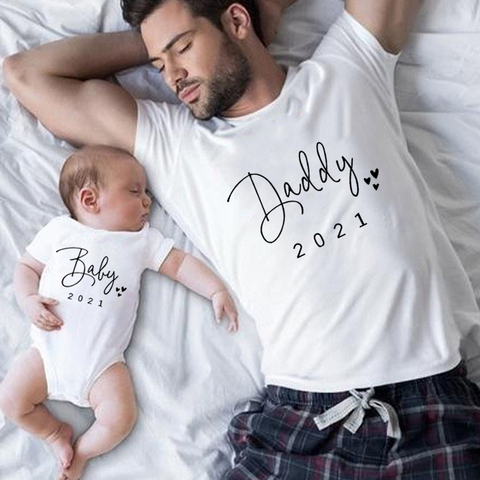 T-shirt amusant pour bébé papa, vêtements assortis, annonce de grossesse, Look de famille 2022 ► Photo 1/6