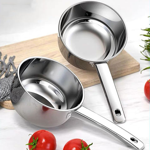 Poêle à nouilles antiadhésive en acier inoxydable, accessoires de cuisine, Pot à lait, Pot en aluminium, vaisselle, poêle, outils de cuisine à domicile ► Photo 1/6