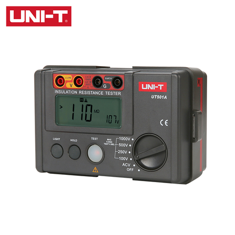 Testeur de résistance d'isolation, UT501A UNI-T, affichage LCD, Indication de surcharge, rétro-éclairage, mesure de tension AC, 2000 ► Photo 1/6