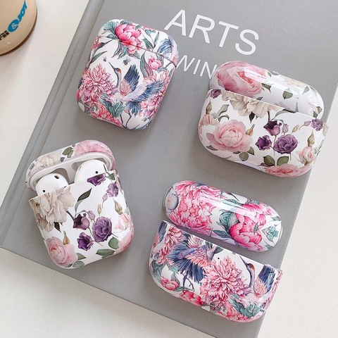 Étui AirPods 2 et 3 Pro à fleurs, mignon, coloré, Vintage, boîtier de protection rigide et lisse ► Photo 1/6