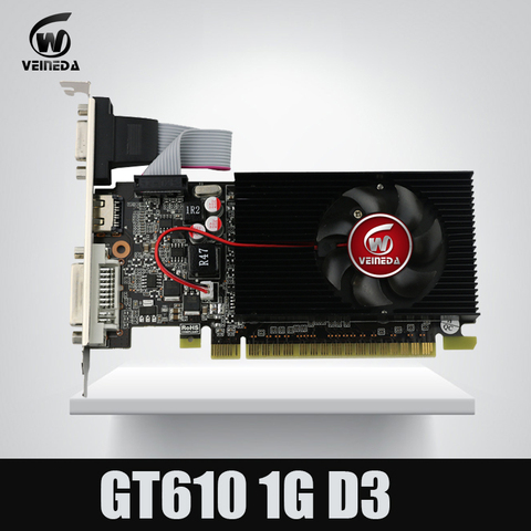 Profil bas Geforce Chipset vidéo carte graphique GT610 1 gb DDR3 pour normale PC et LP l'affaire est Plus Solide Que HD6450 ► Photo 1/4