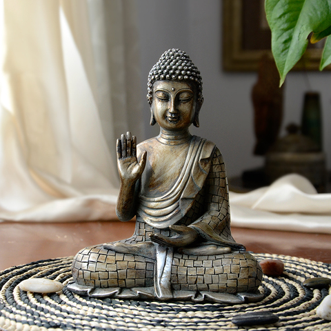 Statue de bouddha de thaïlande, sculpture, décoration de la maison, bureau, cadeau vintage, figurine de bouddha assis Hindu ► Photo 1/6