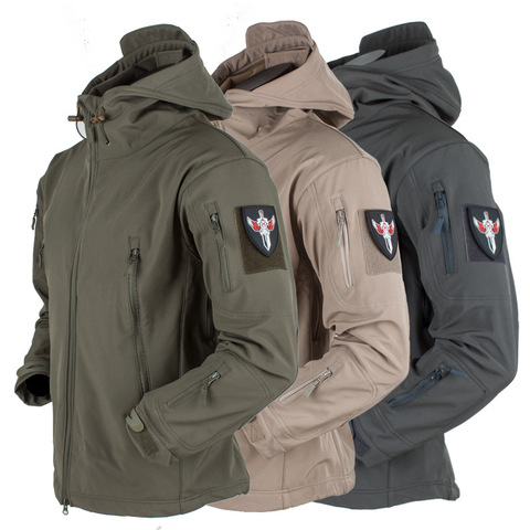 Veste militaire coupe-vent tactique pour hommes, vêtements d'hiver en peau de requin, manteau Softshell, veste de Combat en polaire imperméable pour hommes ► Photo 1/5