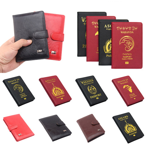Étui de passeport en cuir unisexe, de haute qualité, pour Wakanda/russie, porte-cartes, hogwart Asgard, nouveauté 2022 ► Photo 1/6