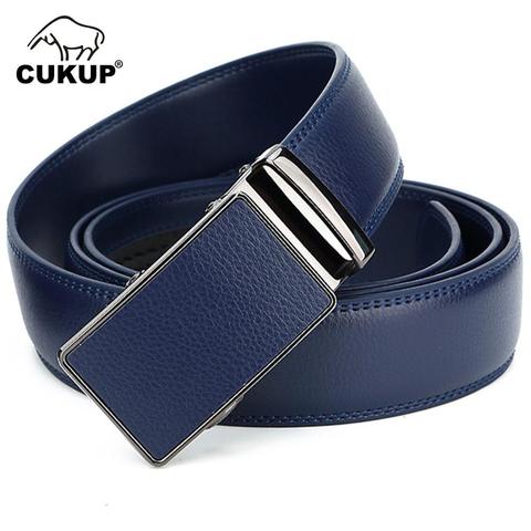 Semba – ceinture en cuir véritable bleu pour hommes, nouveau Design de qualité, avec cliquet et boucle automatique, NCK710, 2022 ► Photo 1/6