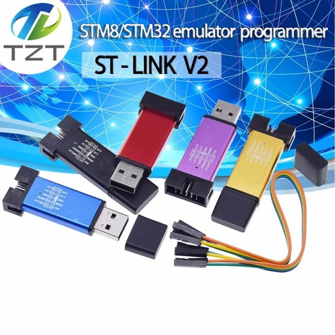 ST LINK Stlink st-link V2 Mini STM8 STM32 simulateur téléchargement programmeur programmation avec couvercle DuPont câble ST Link V2 ► Photo 1/6