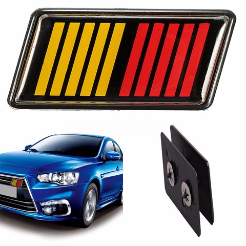 JXLCLYL – Badge de calandre à rayures pour Mitsubishi, rouge, jaune, noir, Ralliart ► Photo 1/6