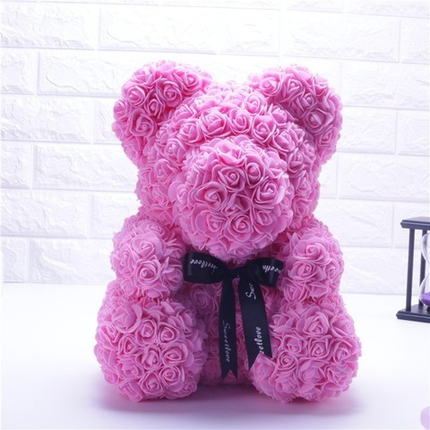 NOUVEAU cadeau de saint valentin 25 cm Rouge Ours En Peluche Rose Ours une Rose Artificielle Décoration cadeau de noël pour les Femmes Valentines Cadeau ► Photo 1/6