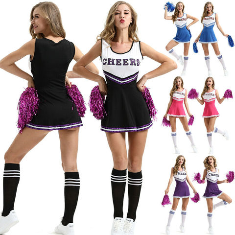 Costume de pom-pom Girl, tenues d'école pour filles, robe de fantaisie, uniforme de chef de pom-pom Girl ► Photo 1/6