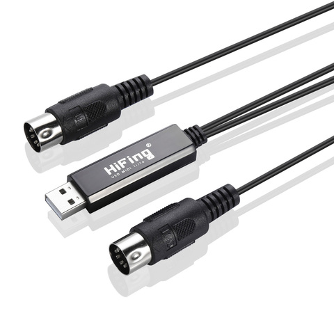 HiFing USB IN-OUT câble MIDI une Interface en une sortie 5 broches convertisseur de ligne PC à musique clavier adaptateur cordon livraison directe ► Photo 1/6