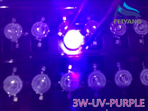 10 diodes électroluminescentes violettes à haute puissance, 45mil, 3W, source de lumière 140 °, ma ► Photo 1/5